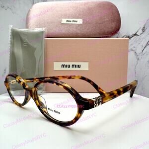 NEW MIU MIU Womens Eyeglasses Brown Oval Full Rim Frames 50-18mm Rx-able Womens